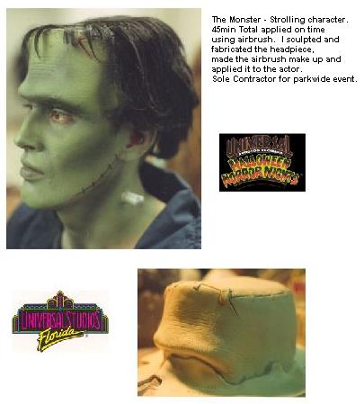Frankenstein Monster Make Up - Universal Studios strolling character